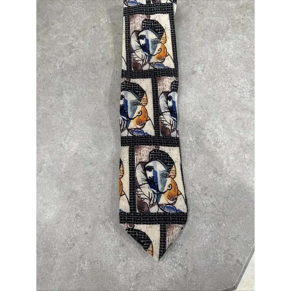 VTG Picasso Collection Fine Art Fashions Silk Tie Portrait Of Woman 1937 Italy - Picture 2 of 5